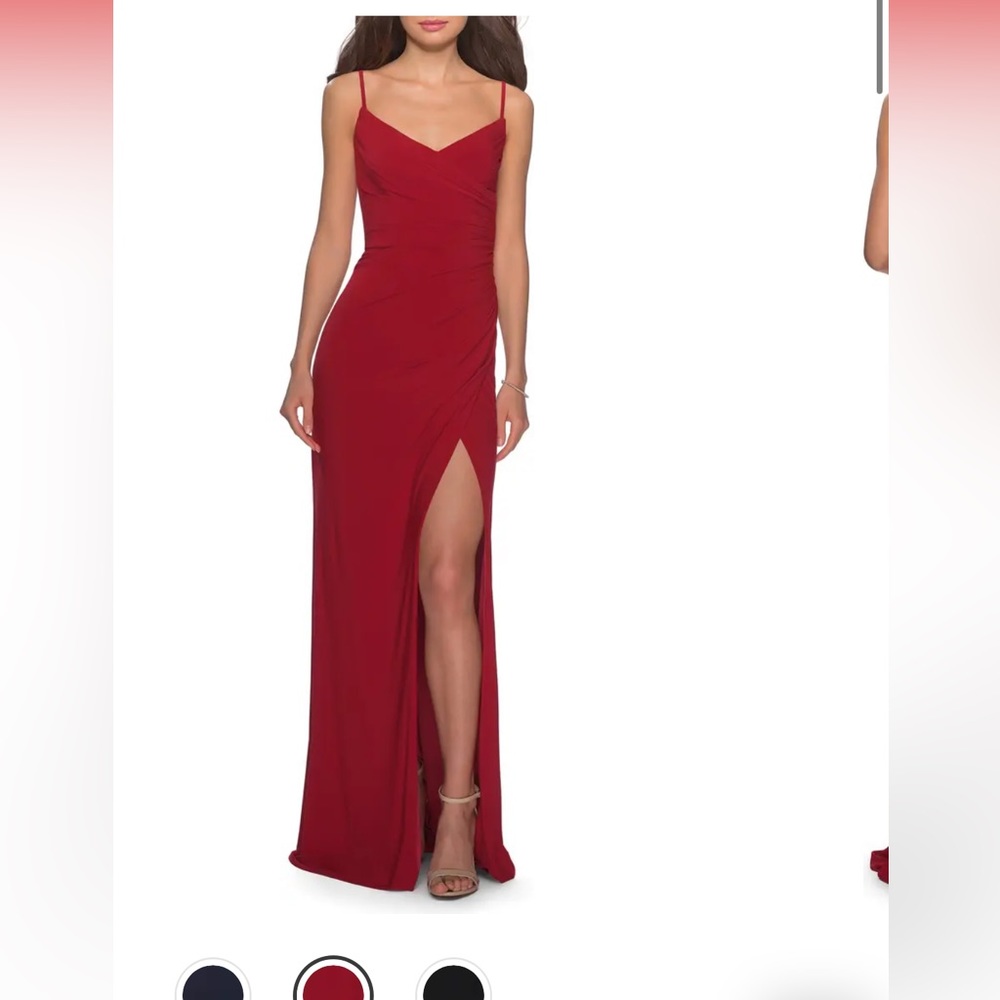 La Femme Backless Red Gown